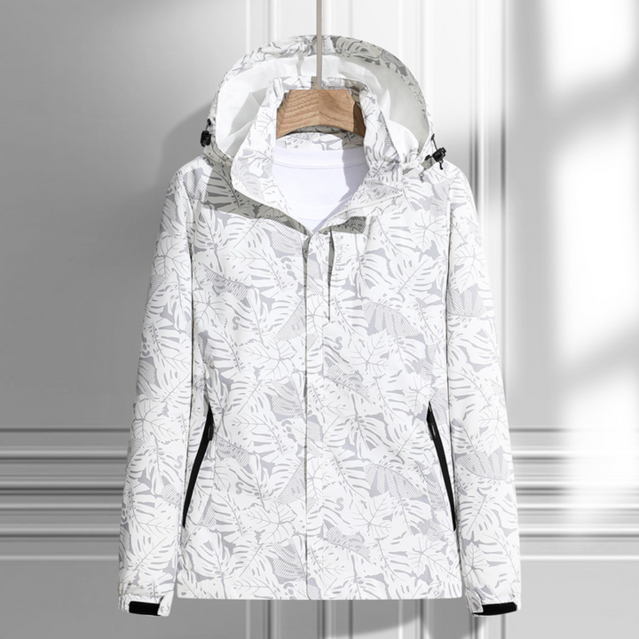 Johanna | Damen Jacke mit Kapuze und Blattmuster