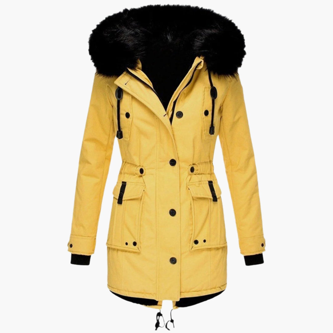 Andrea | Damen Casual Warme Longline Kapuzen Winterjacke