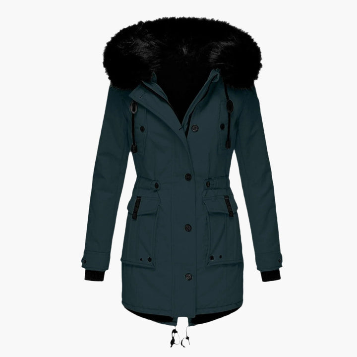 Andrea | Damen Casual Warme Longline Kapuzen Winterjacke