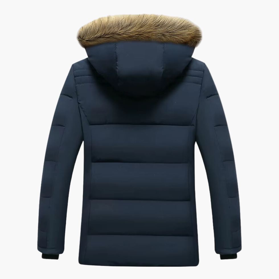 Karl | Herren Robuste Winterjacke mit Kapuze und Fellfutter
