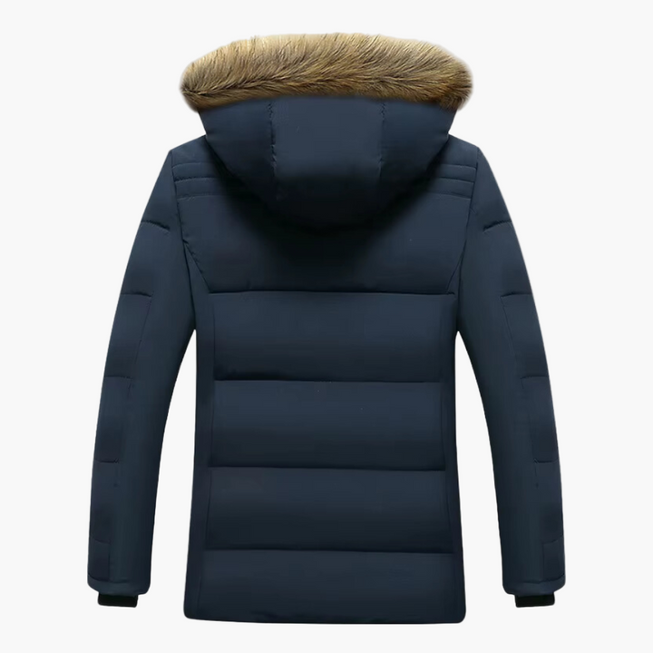 Karl | Herren Robuste Winterjacke mit Kapuze und Fellfutter
