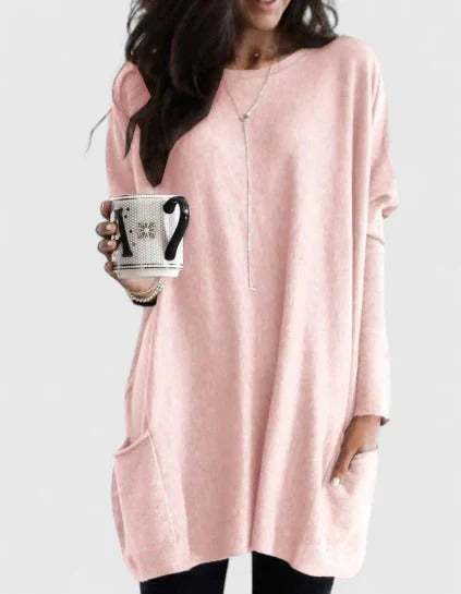 Karla | Damen Lässiges Tunikakleid mit Langärmeln