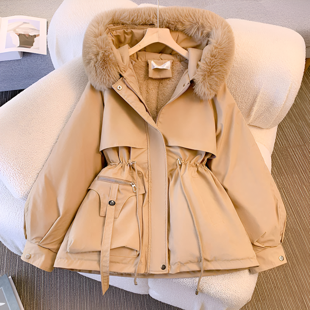 Annika | Damen Kapuzen Winter Parka Mantel mit Kunstfell