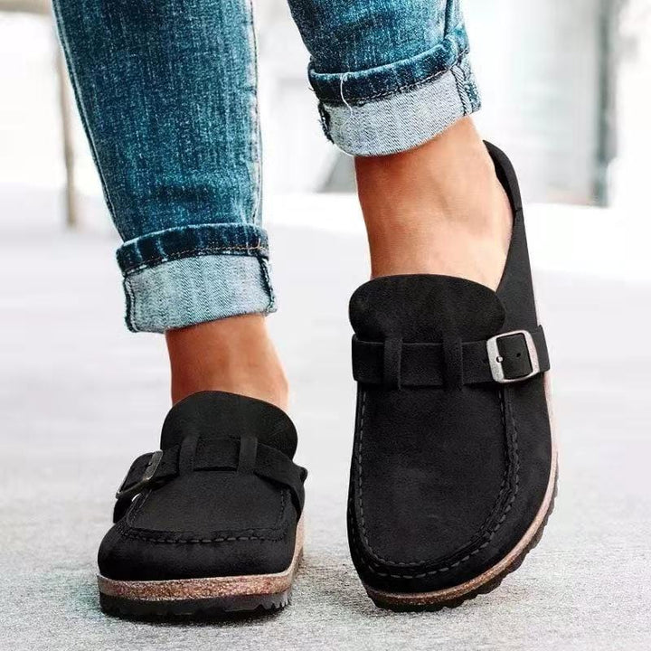 Greta | Damen Lässige Slipper mit Schnalle