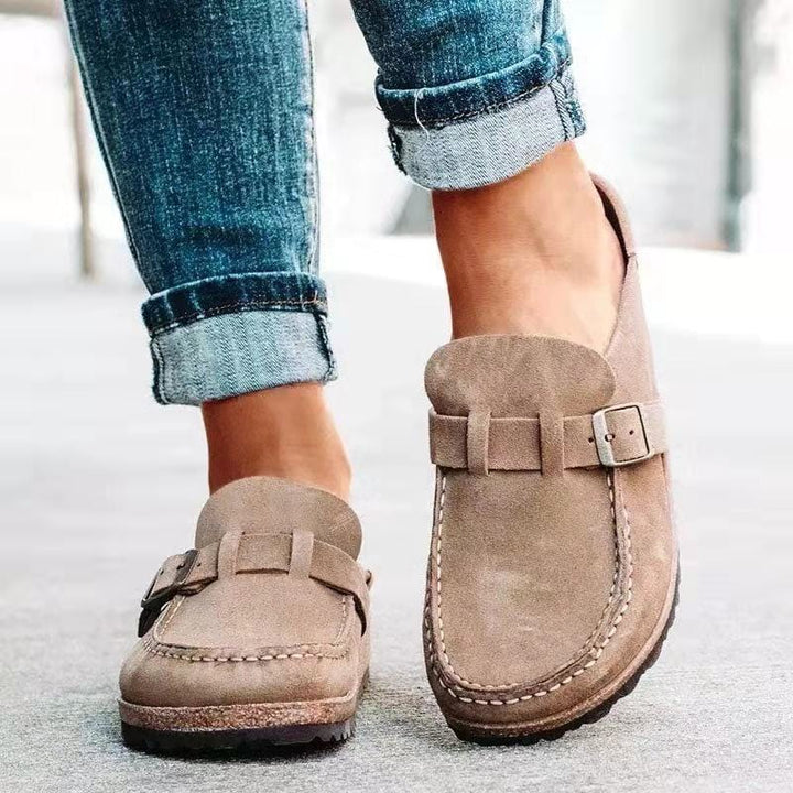 Greta | Damen Lässige Slipper mit Schnalle