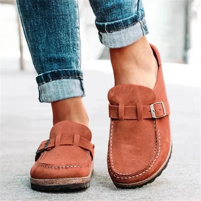 Greta | Damen Lässige Slipper mit Schnalle