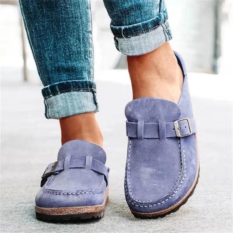 Greta | Damen Lässige Slipper mit Schnalle