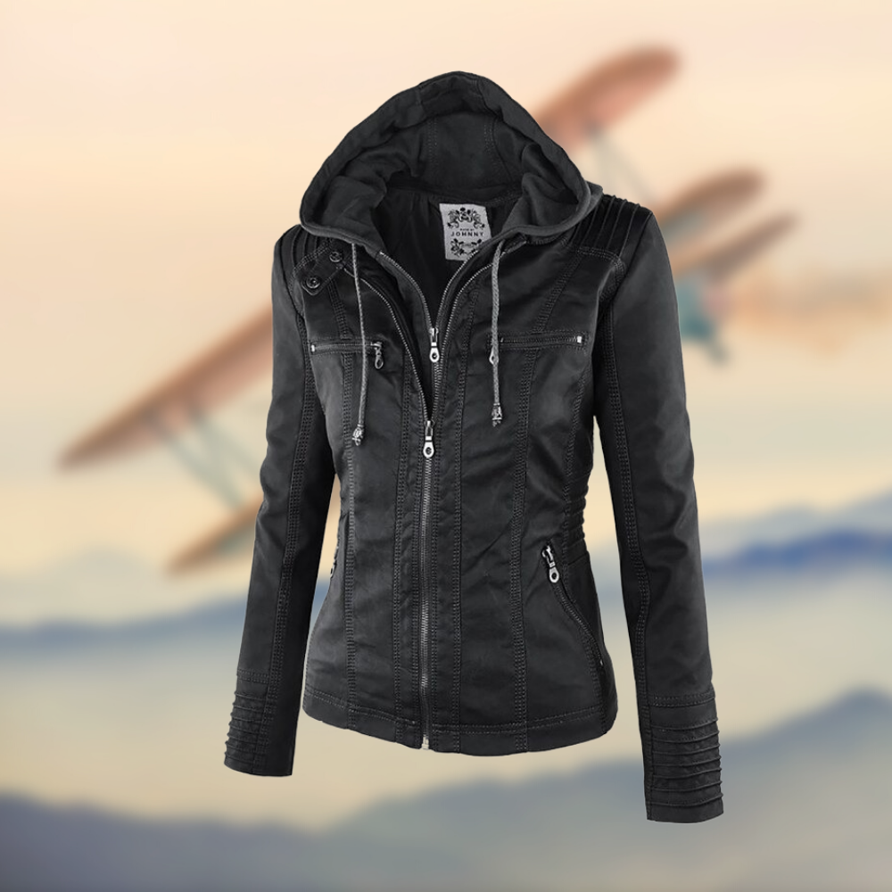 Natascha | Damen Slim Fit Lederjacke mit Reißverschluss