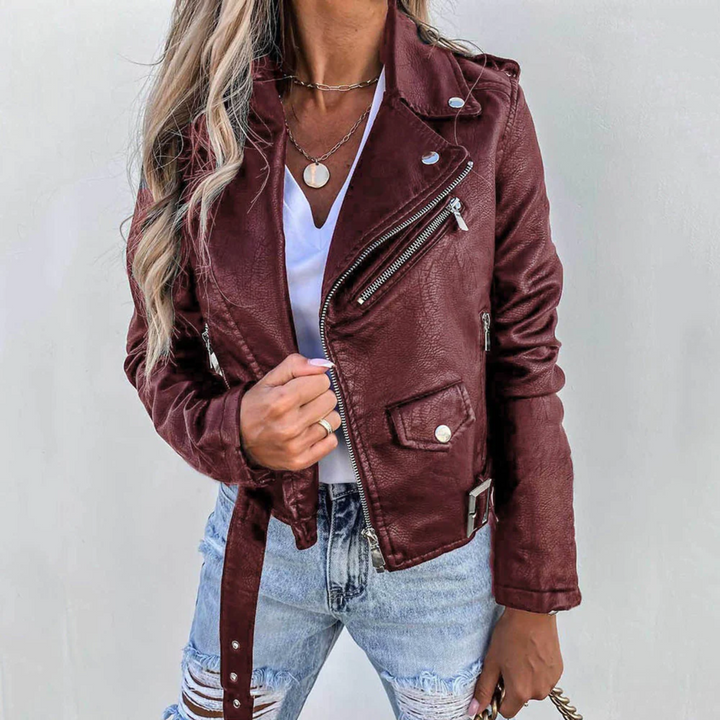 Lilian | Damen Klassische Lederjacke Winter Street Style