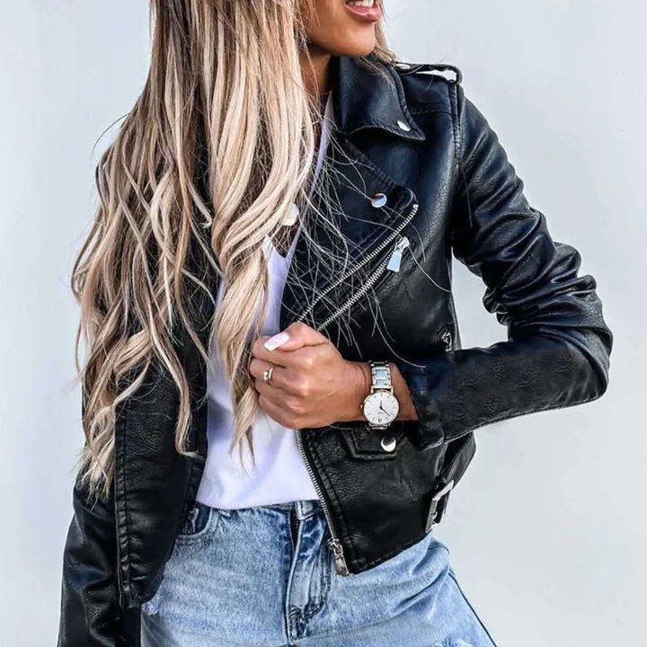 Lilian | Damen Klassische Lederjacke Winter Street Style