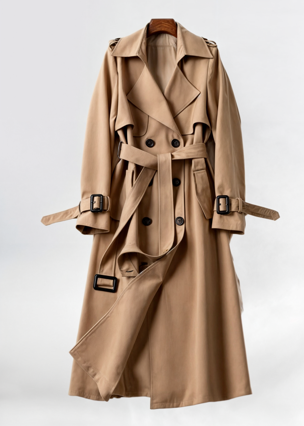 Emma | Damen Wasserfester Langer Wintertrenchcoat mit Gürtel