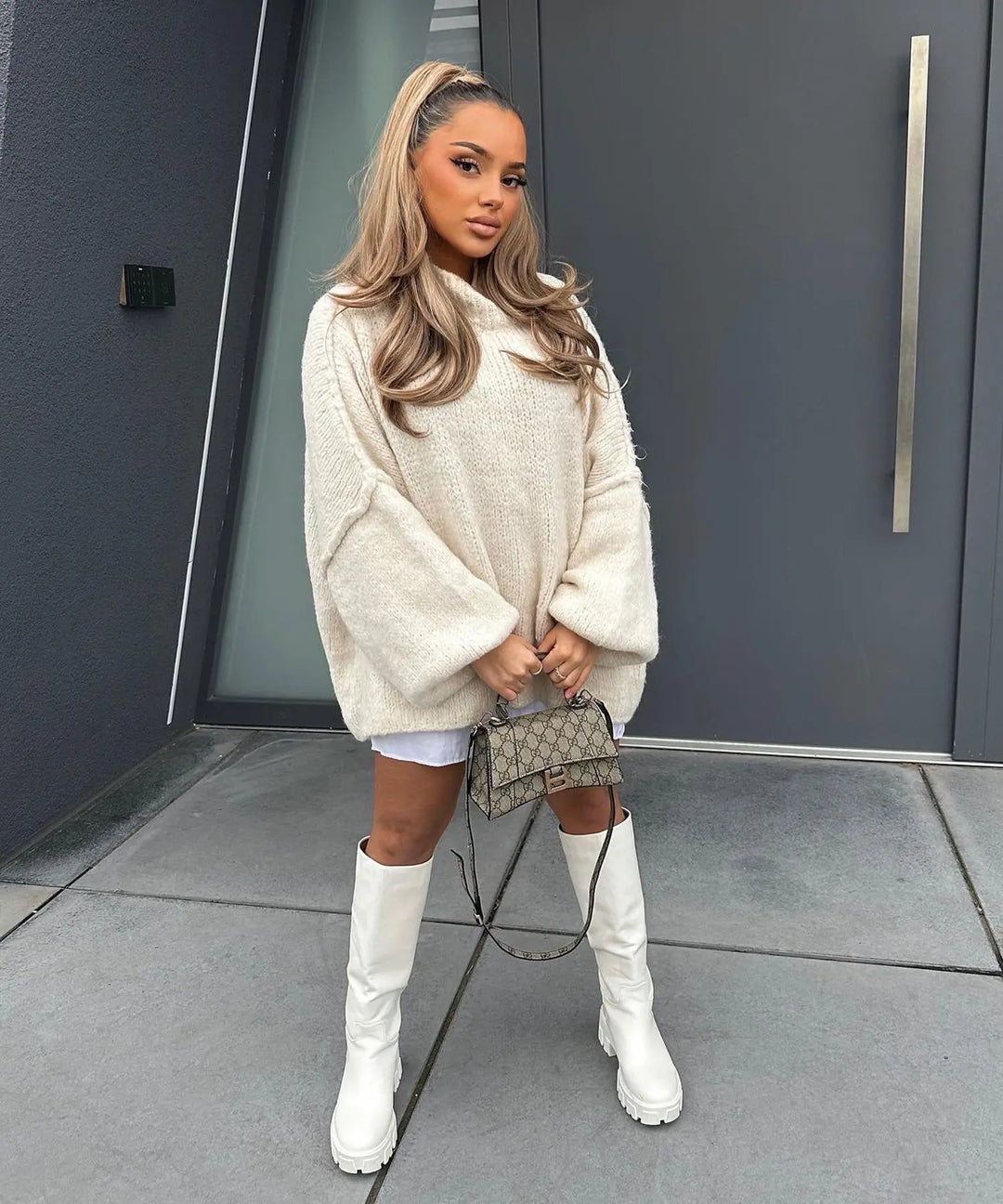 Petra | Damen Übergroßer Strickpullover für den Winter