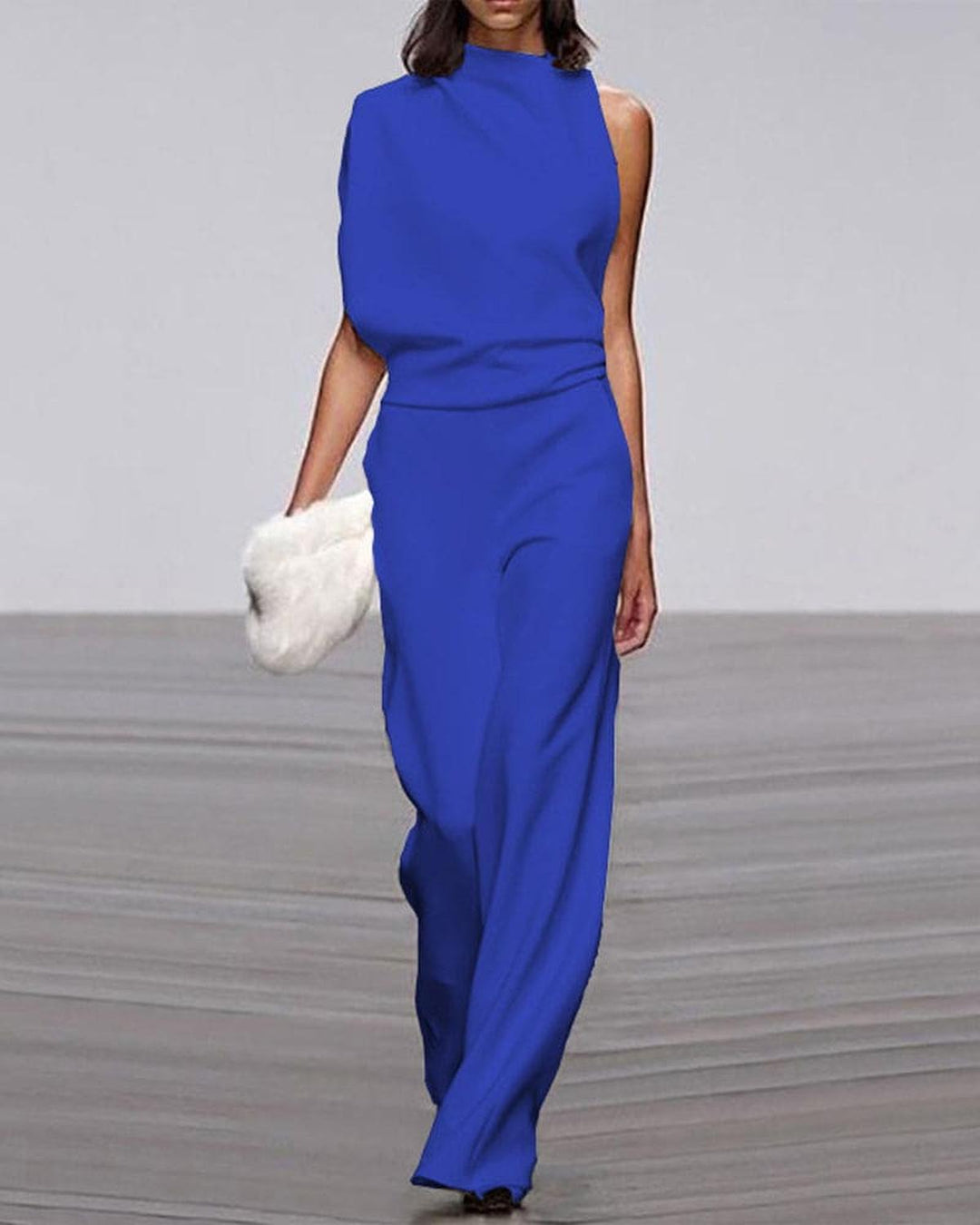 Viviane | Damen Ein Schulter Jumpsuit mit Weitem Bein