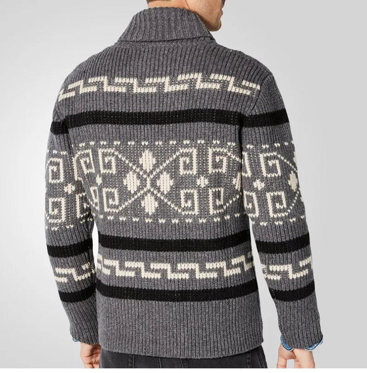 Lukas | Herren Lässige Warme Strickjacke mit Muster