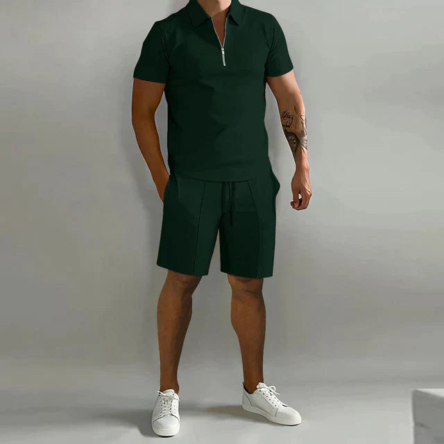 Gustav | Elegant Poloskjortesett med Glidelås