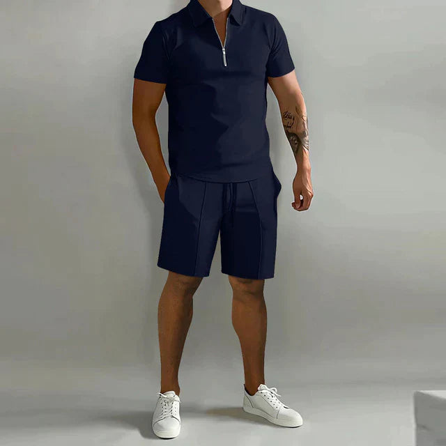 Gustav | Elegant Poloskjortesett med Glidelås