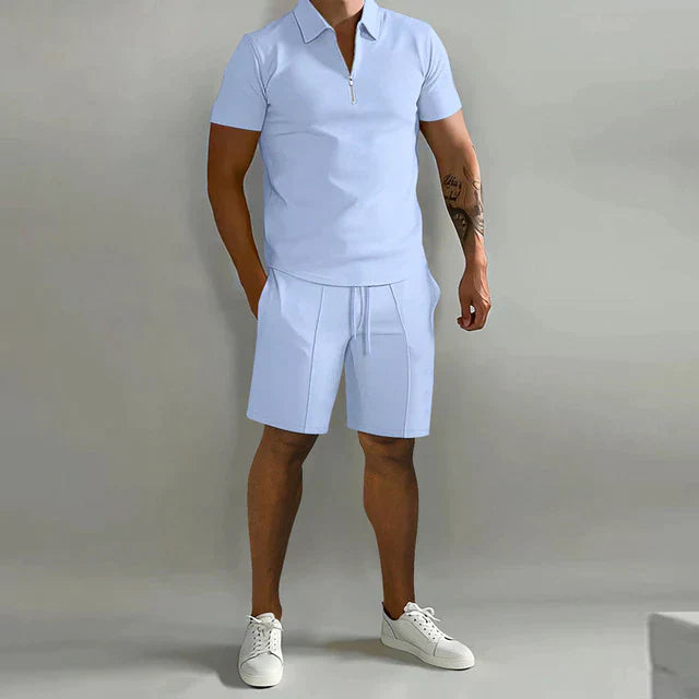 Gustav | Elegant Poloskjortesett med Glidelås