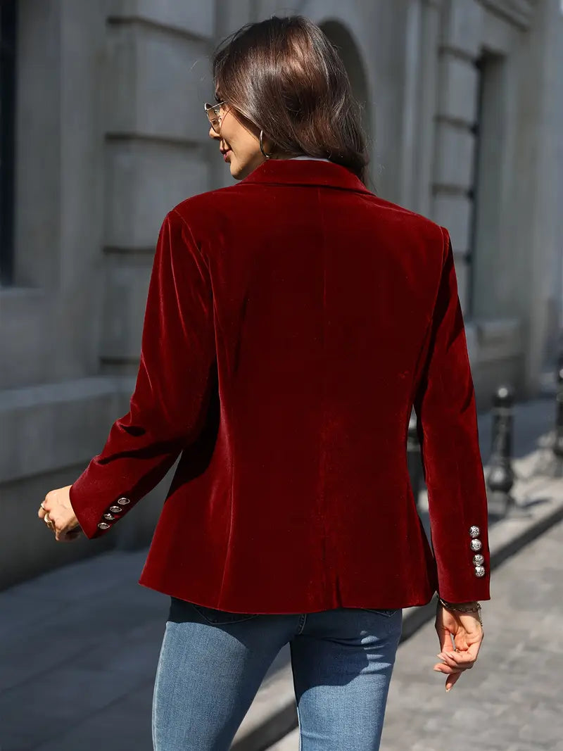Sabina | Damen Klassischer Blazer mit Ein-Knopf-Verschluss