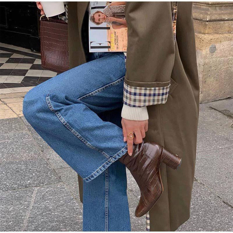 Felicia | Damen Wasserfester Langer Wintertrenchcoat mit kariertem Futter