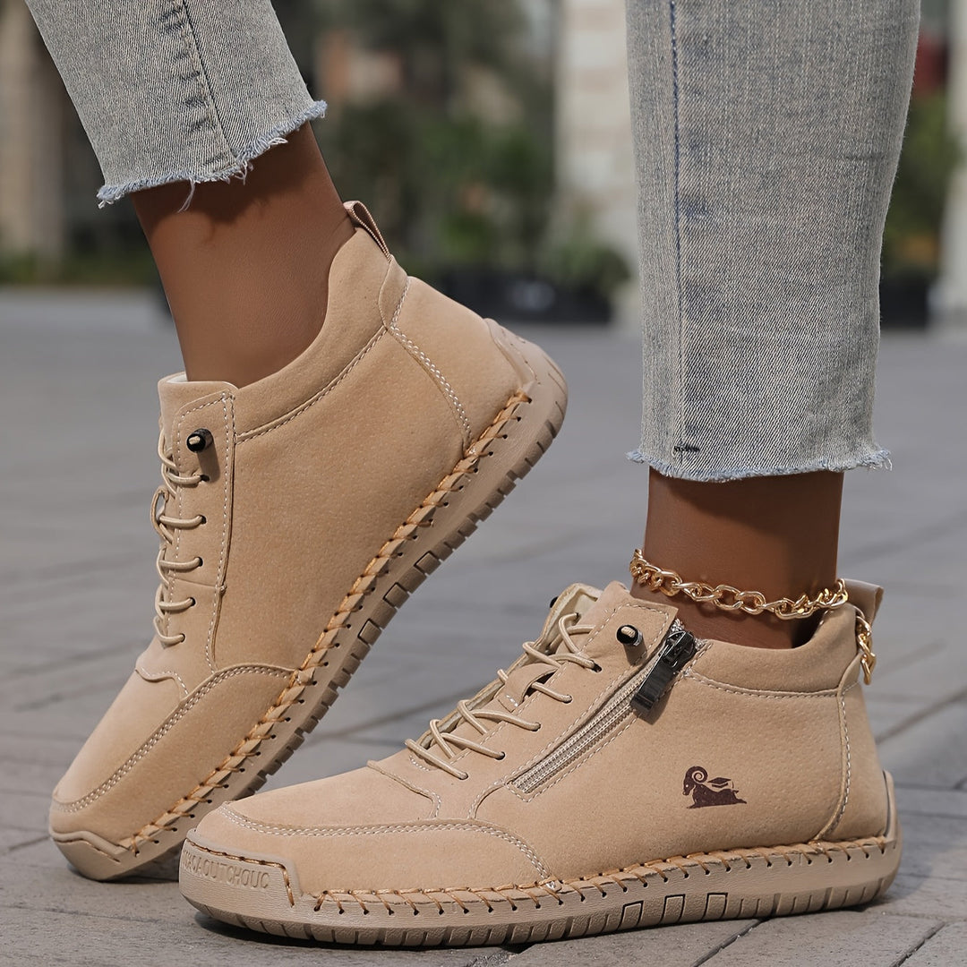 Bettina  | Damen Bequeme Schnürschuhe mit Reißverschluss