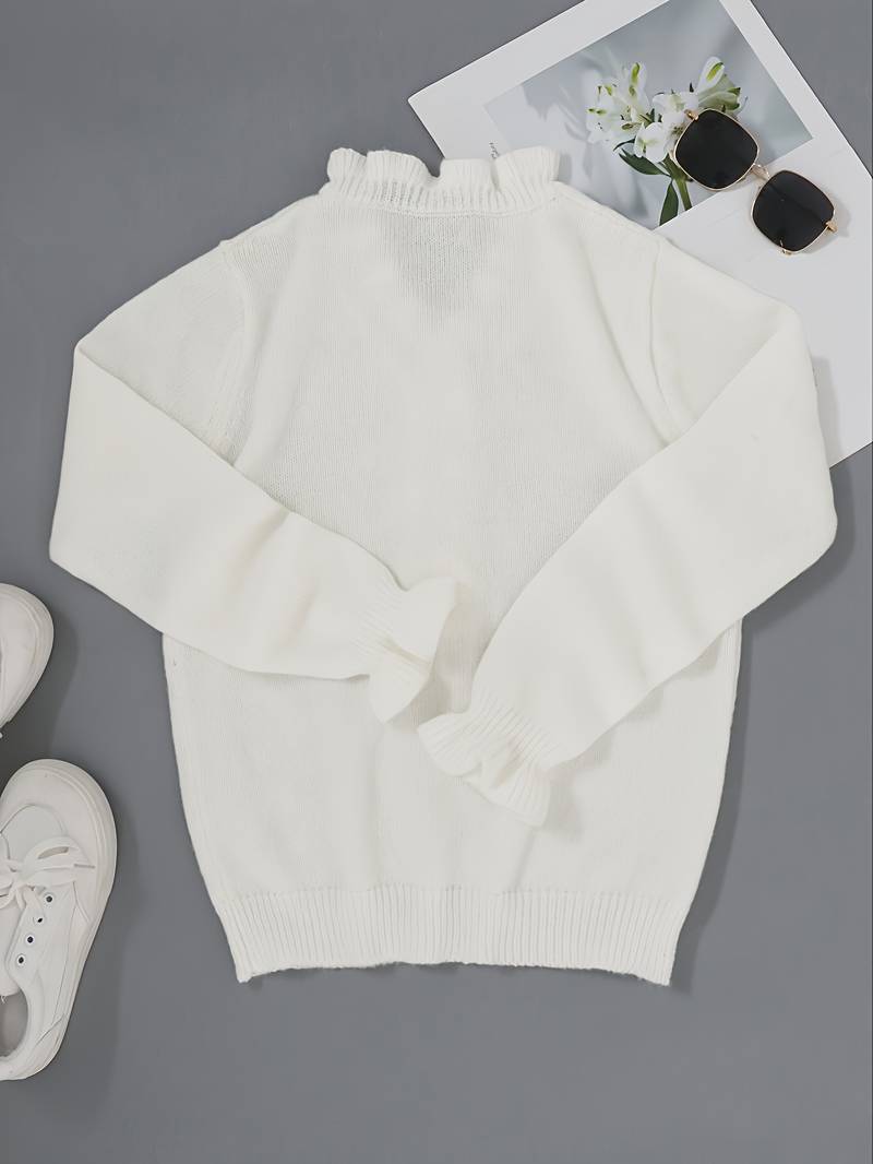 Andrea | Volangbluse med Dekorative Knapper for Kvinner