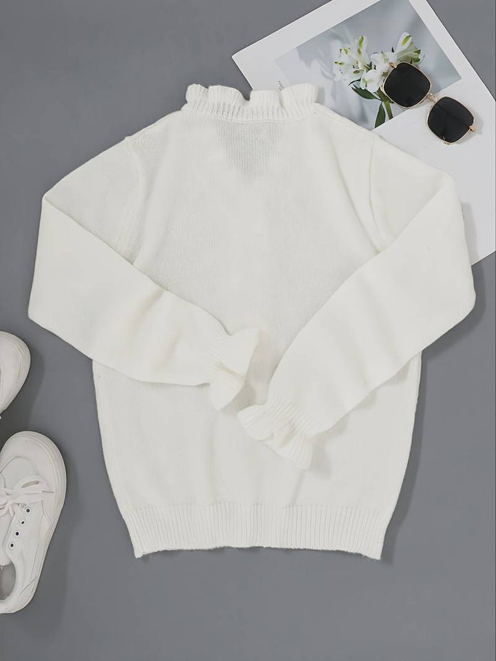 Andrea | Volangbluse med Dekorative Knapper for Kvinner