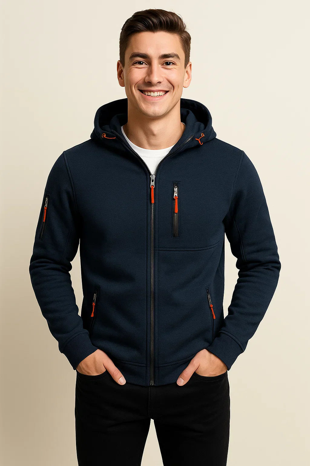Alexander | Herren Freizeitjacke mit Kapuze und Taschen