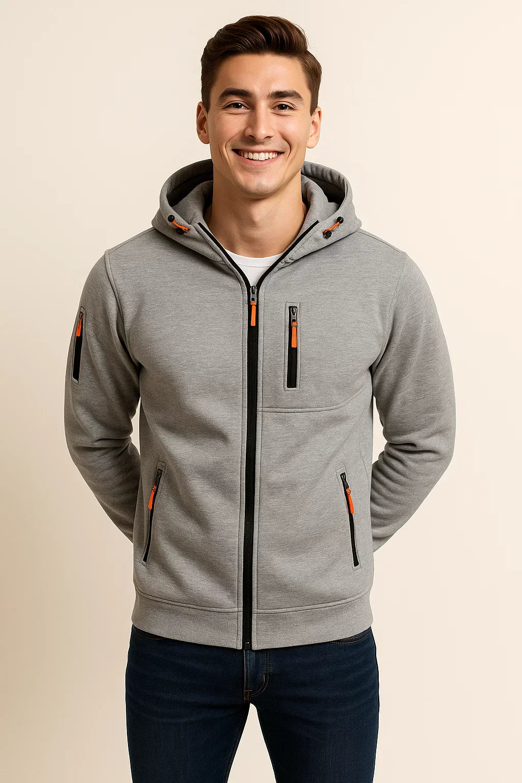 Alexander | Herren Freizeitjacke mit Kapuze und Taschen