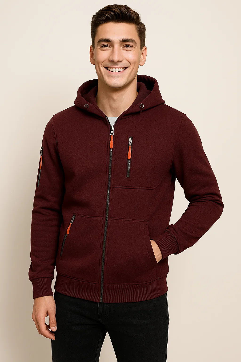 Alexander | Herren Freizeitjacke mit Kapuze und Taschen