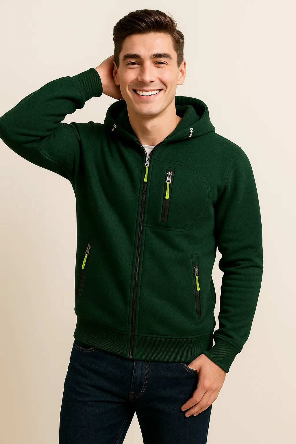 Alexander | Herren Freizeitjacke mit Kapuze und Taschen
