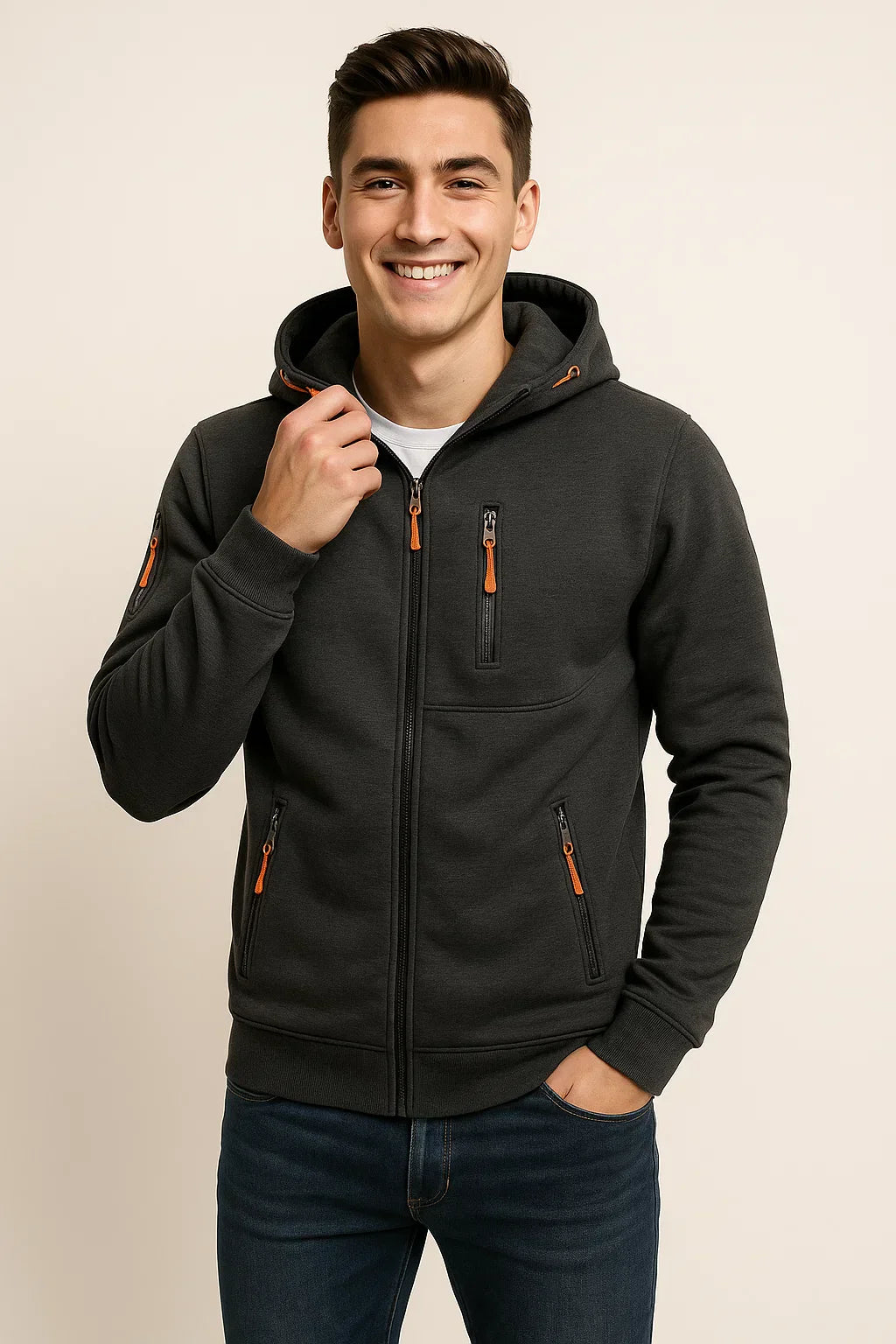 Alexander | Herren Freizeitjacke mit Kapuze und Taschen