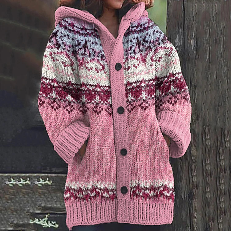 Angela | Fair Isle Kapuzenstrickjacke für Damen