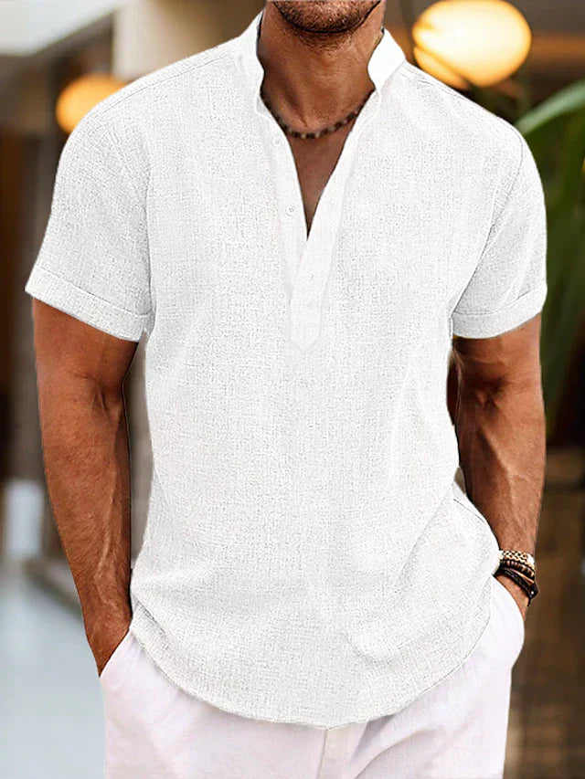 Daniel | Herren Sommer Henley Kurzarm Shirt