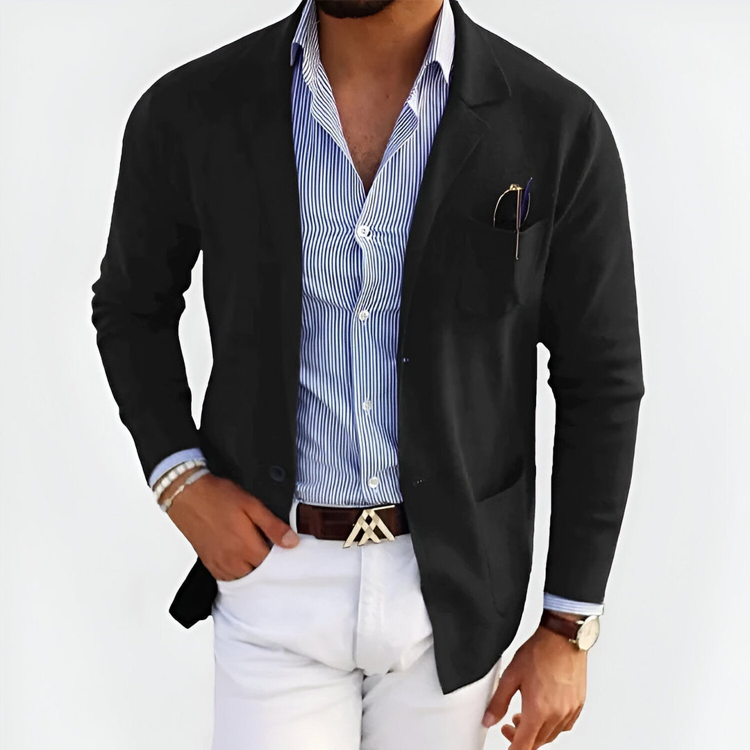 Gustav | Uformell Blazer med Stripet Skjorte
