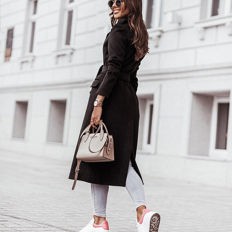 Helene | Damen Langer Mantel im lässigen Streetstyle