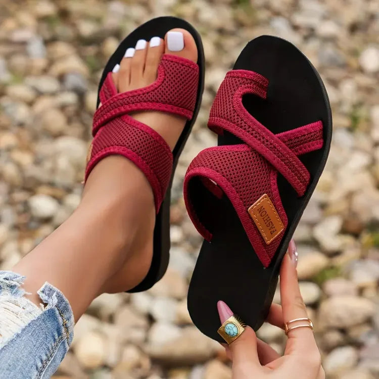 Michaela | Damen Sommer Orthopädische Sandalen mit Kreuzriemen