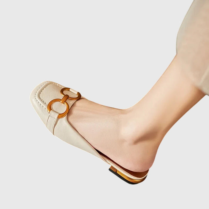 Pauline | Damen Slip-On Sandalen mit Schnallendesign