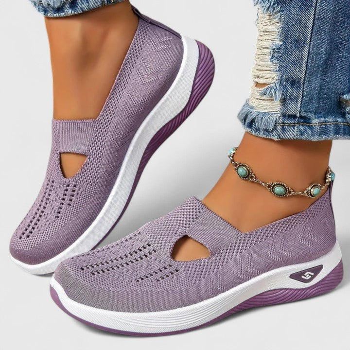 Regine | Damen Slip-On Atmungsaktive Mesh-Walking-Sneaker