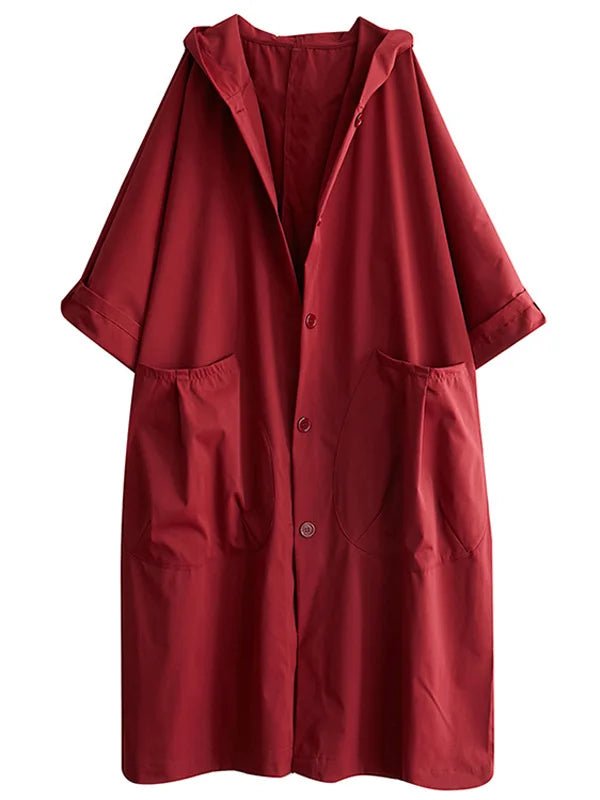 Adelheid | Oversized Hettejakke Lang Casual Kåpe for Kvinner