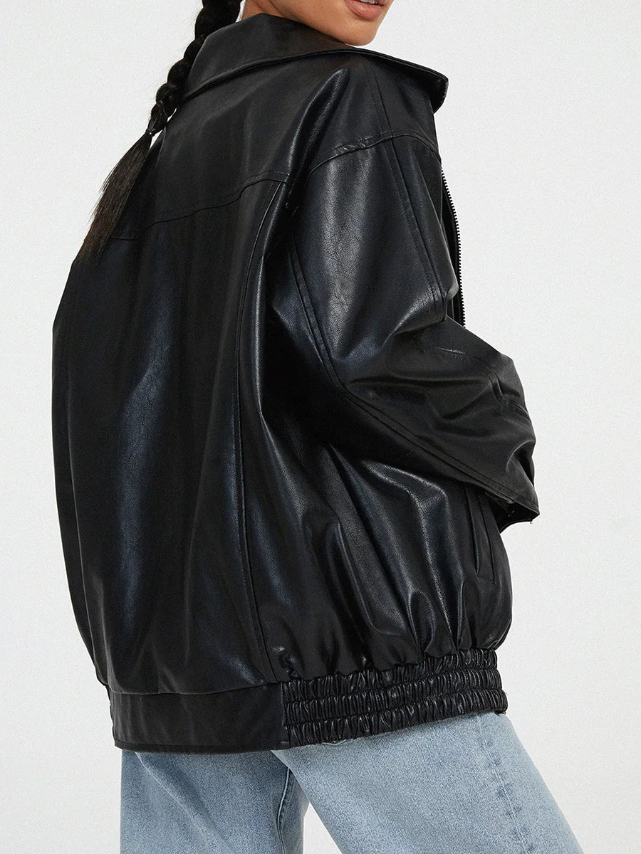 Anna | Damen Modische Lederjacke im Streetstyle