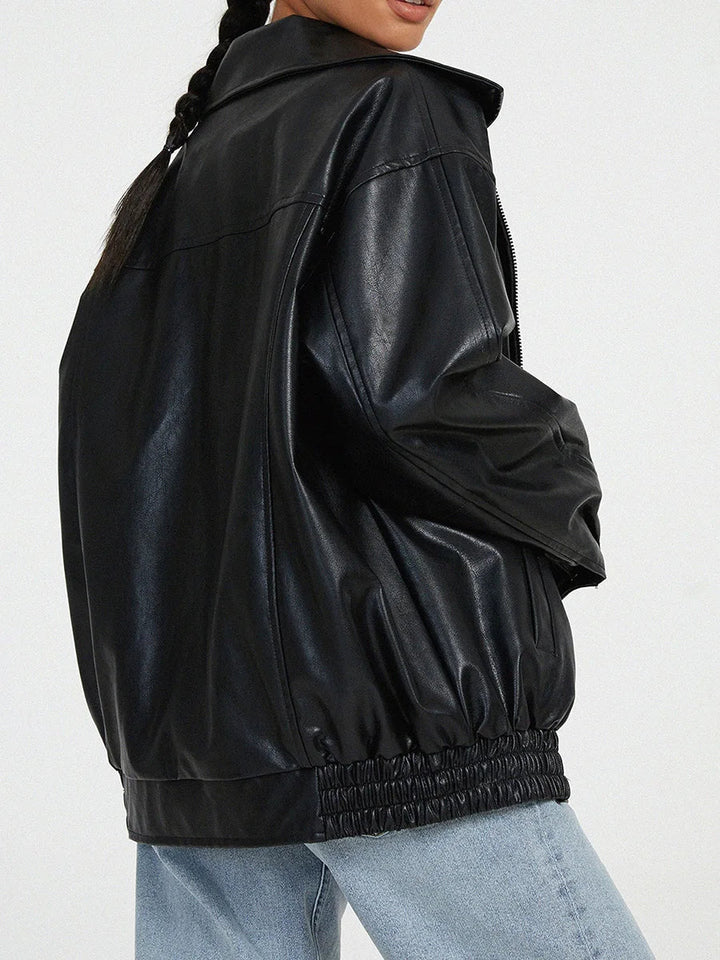 Anna | Damen Modische Lederjacke im Streetstyle