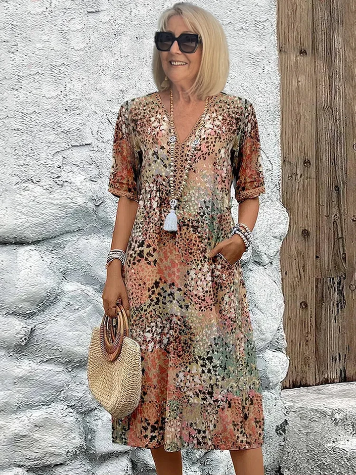 Birgitte | Sommerlig og Elegant Blomstret Kjole