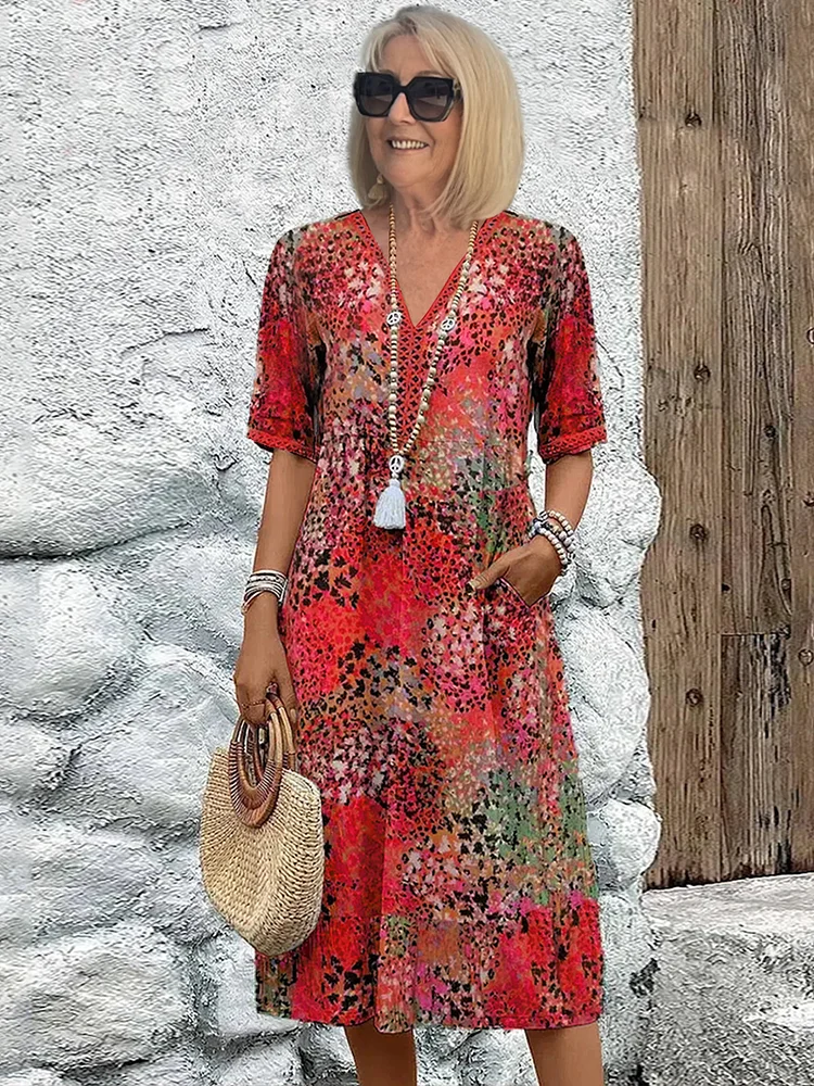 Birgitte | Sommerlig og Elegant Blomstret Kjole