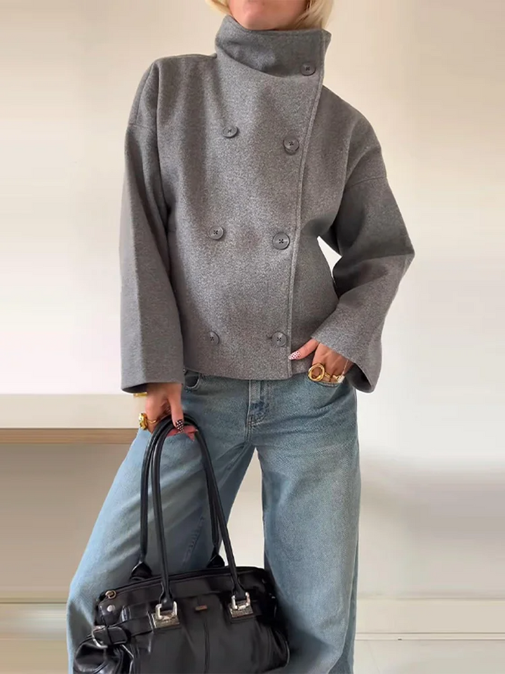 Pauline | Damen Winter Oversized Jacke mit Knopfleiste