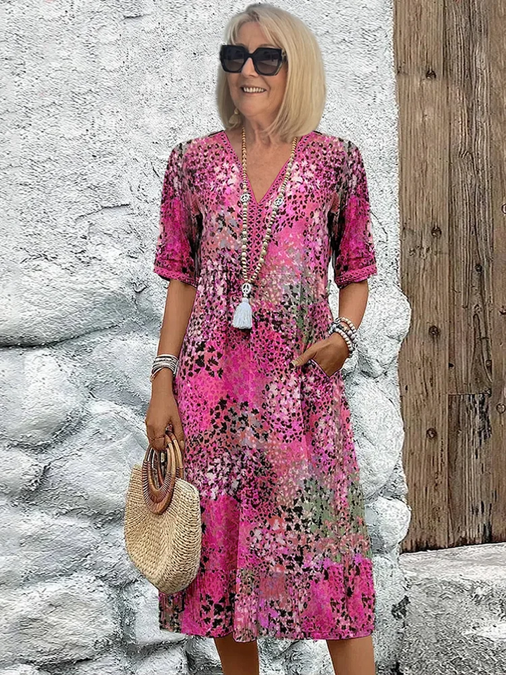 Birgitte | Sommerlig og Elegant Blomstret Kjole