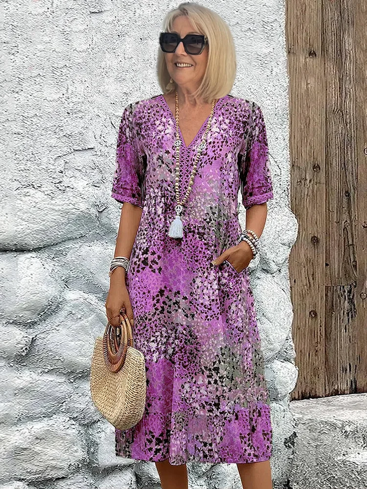Birgitte | Sommerlig og Elegant Blomstret Kjole