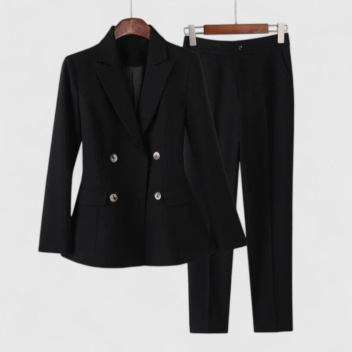 Kirsten | Damen Zweireihiges Blazer-Hosen-Set