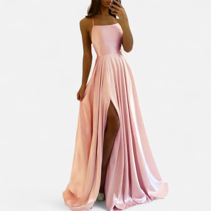 Katharina | Damen Ärmelloses Maxi-Formalkleid mit quadratischem Ausschnitt