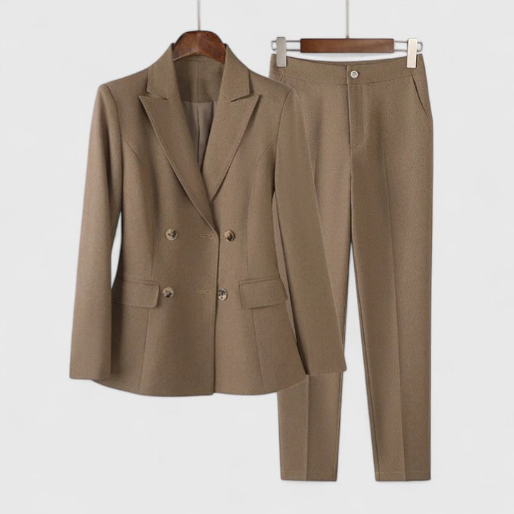 Kirsten | Damen Zweireihiges Blazer-Hosen-Set