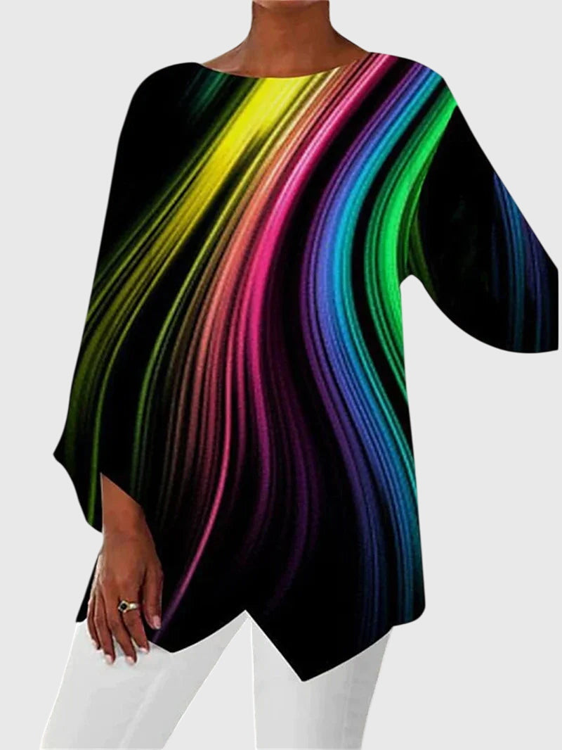 Dorothea | Damen Langarmtop mit Schmetterlingsmuster